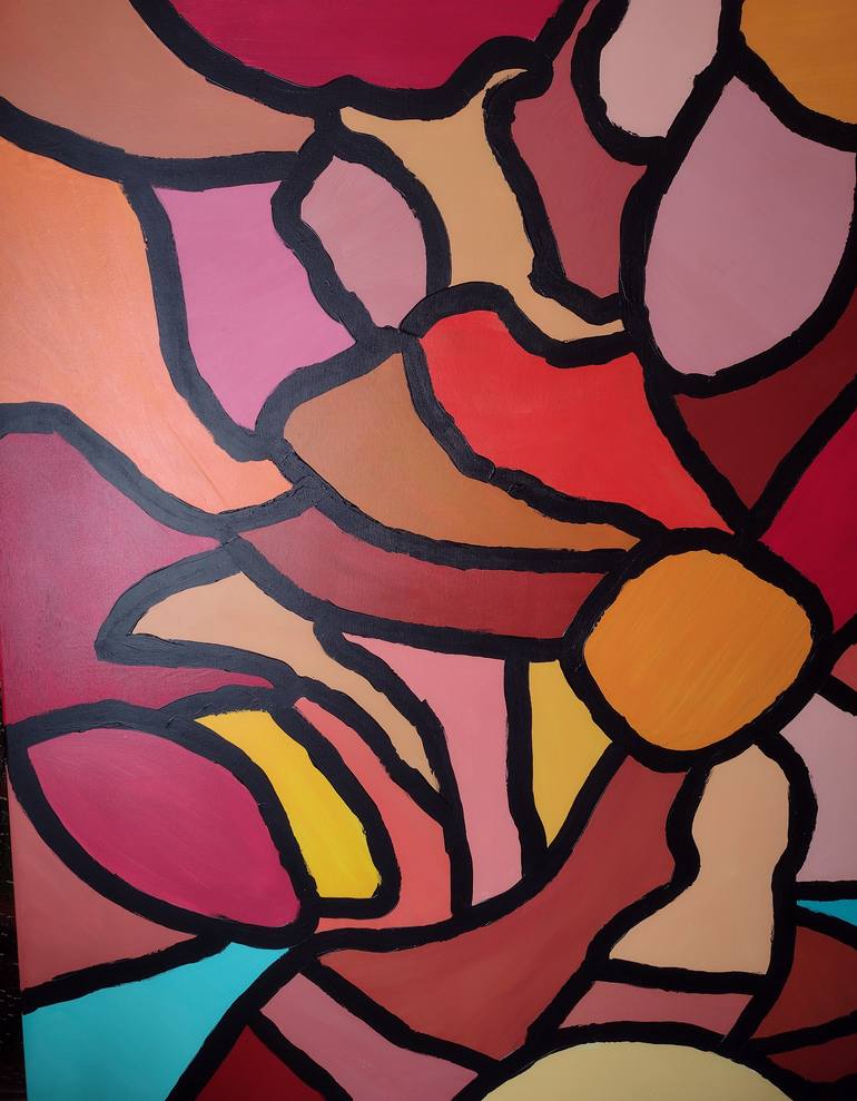 Original Art Deco Abstract Painting by Klotild Szentjoby 
