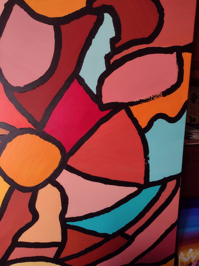 Original Art Deco Abstract Painting by Klotild Szentjoby 