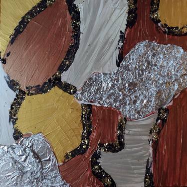 Original Art Deco Abstract Painting by Klotild Szentjoby 