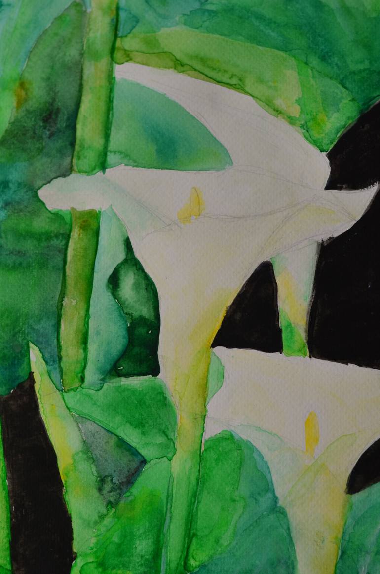 Original Expressionism Floral Painting by Klotild Szentjoby 