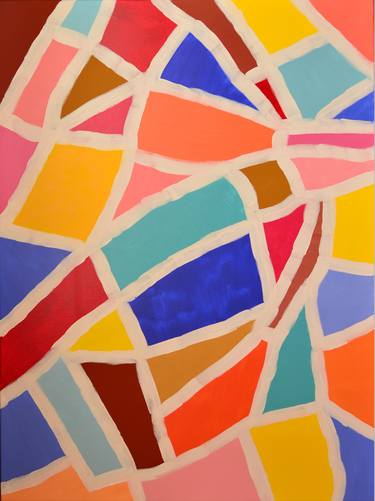 Original Cubism Geometric Paintings by Agnes Saint