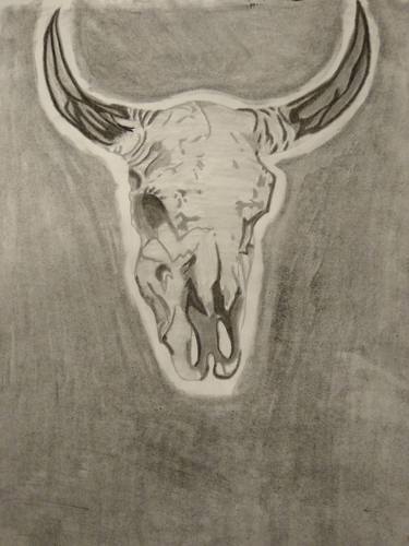 Charcoal bull skull thumb