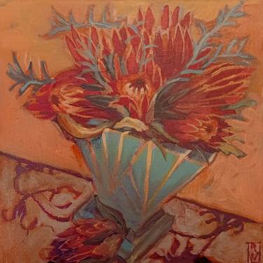 Original Art Deco Floral Paintings by Robert Wallace