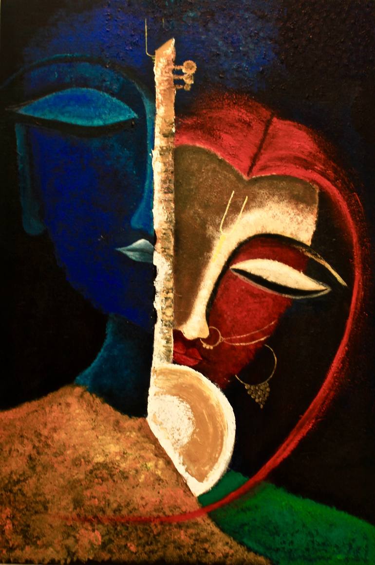 Devotion (Meera & Krishna) Painting by Dipannita Mukherjee ...