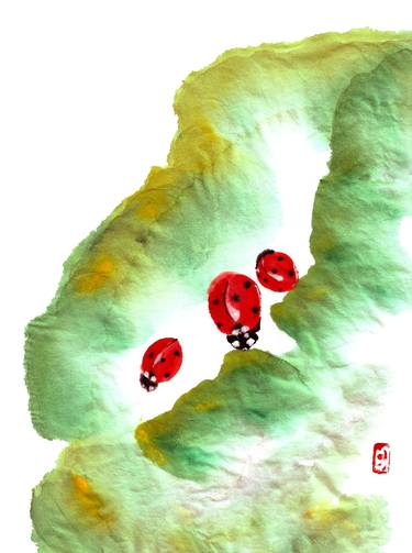 Ladybugs, Sumi-e painting thumb