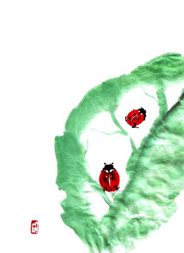 Ladybugs, Sumi-e painting thumb