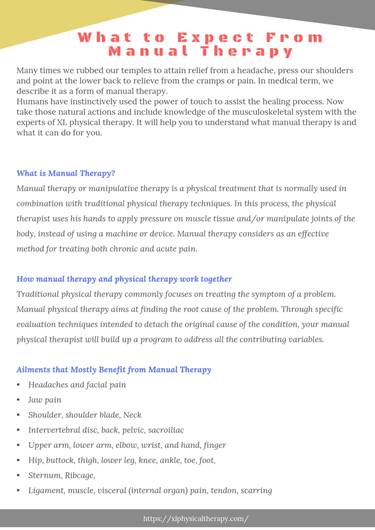 XL Physical Therapy | What is Manual Therapy? thumb