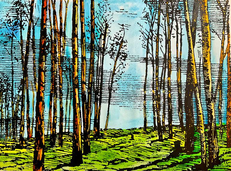 Original Expressionism Landscape Printmaking by Philippa S Beale