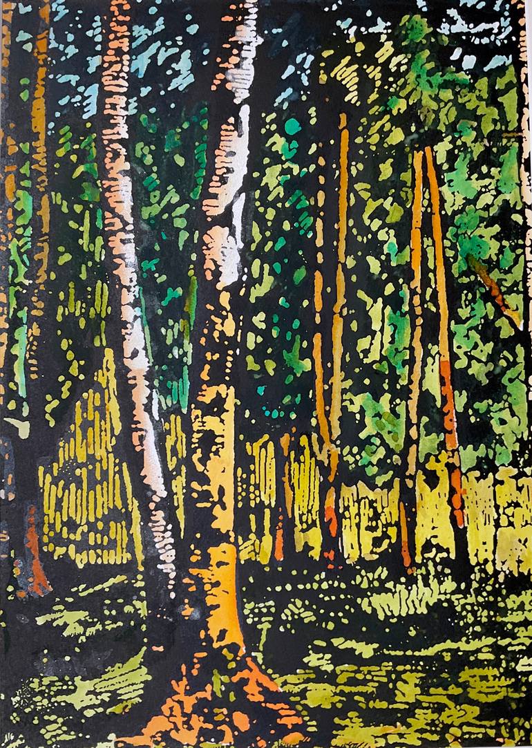 Original Expressionism Landscape Printmaking by Philippa S Beale