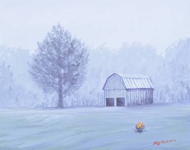 " Misty Morning" Acrylics on Canvas Panel Painting thumb