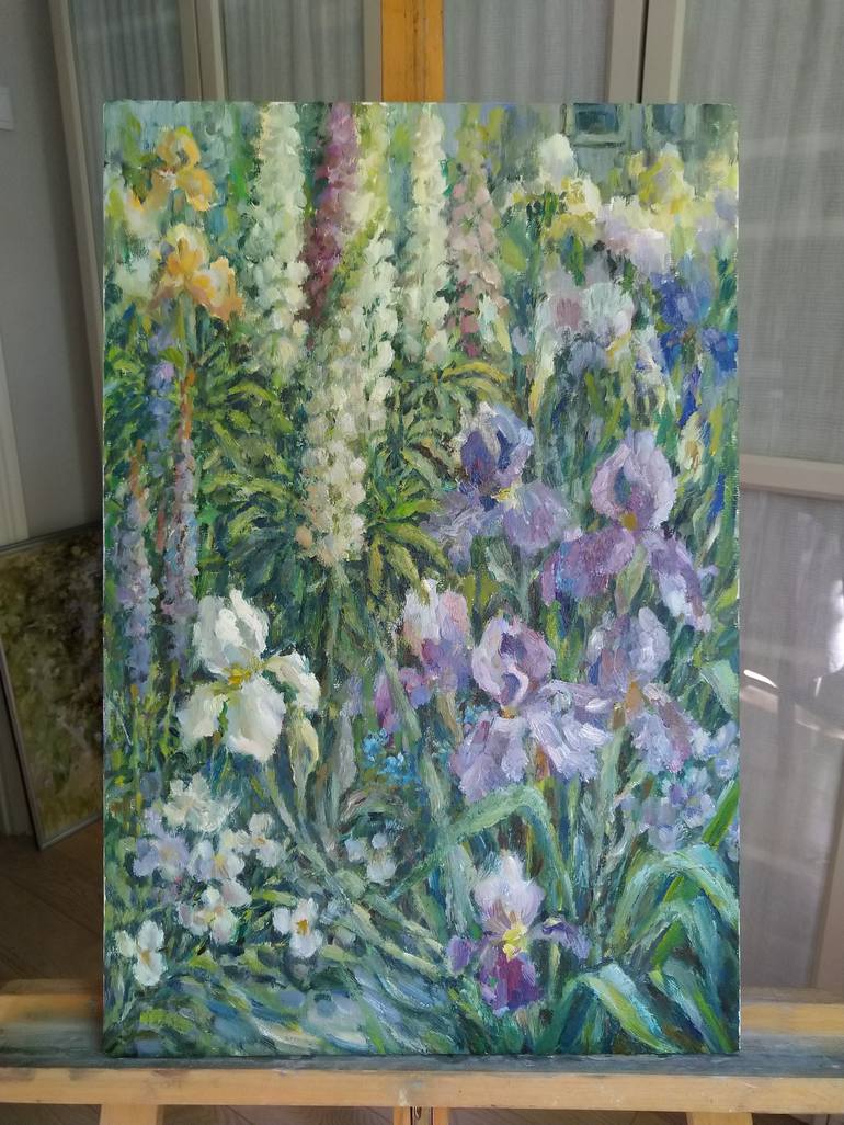 Original Impressionism Garden Painting by Elena Klyan