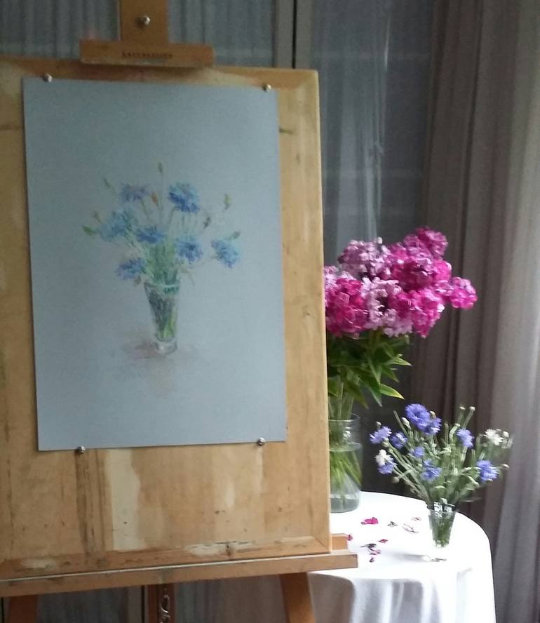 Original Impressionism Still Life Drawing by Elena Klyan