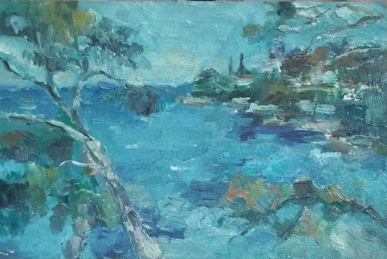 Original Impressionism Seascape Painting by Elena Klyan