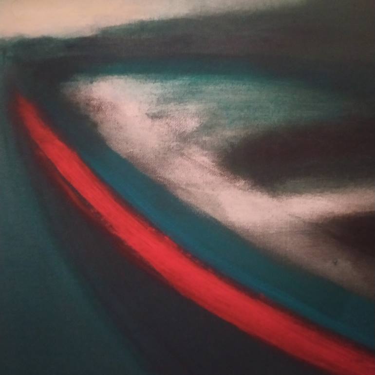 Original Abstract Expressionism Boat Painting by Luciana Livi