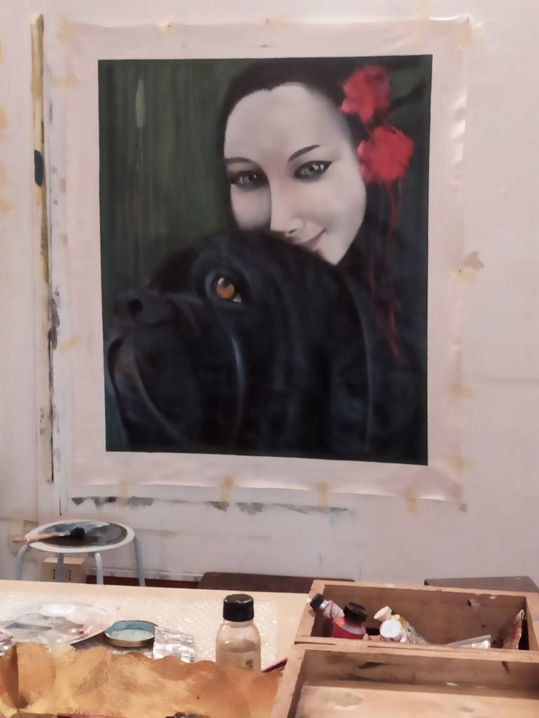 Original Modern Dogs Painting by Luciana Livi