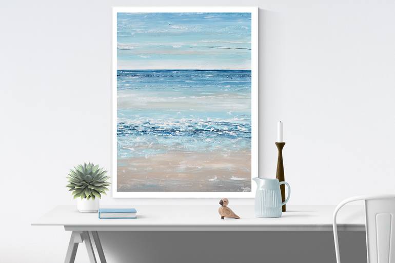 Original Abstract Beach Painting by Christine Bell