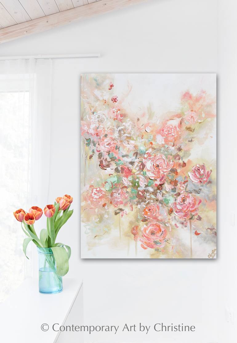 Original Abstract Expressionism Floral Painting by Christine Bell