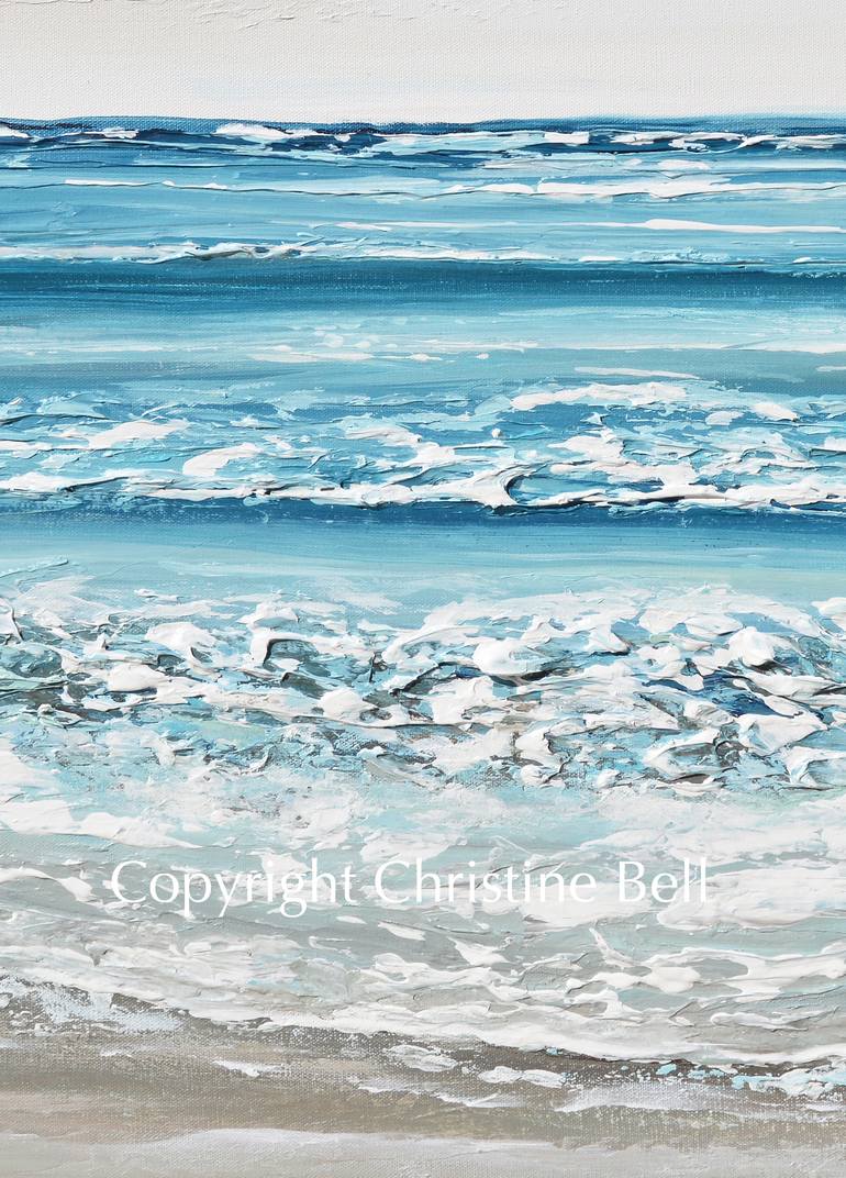 Original Abstract Beach Painting by Christine Bell
