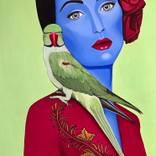 Blue Girl with Parrot by Caroline Millott