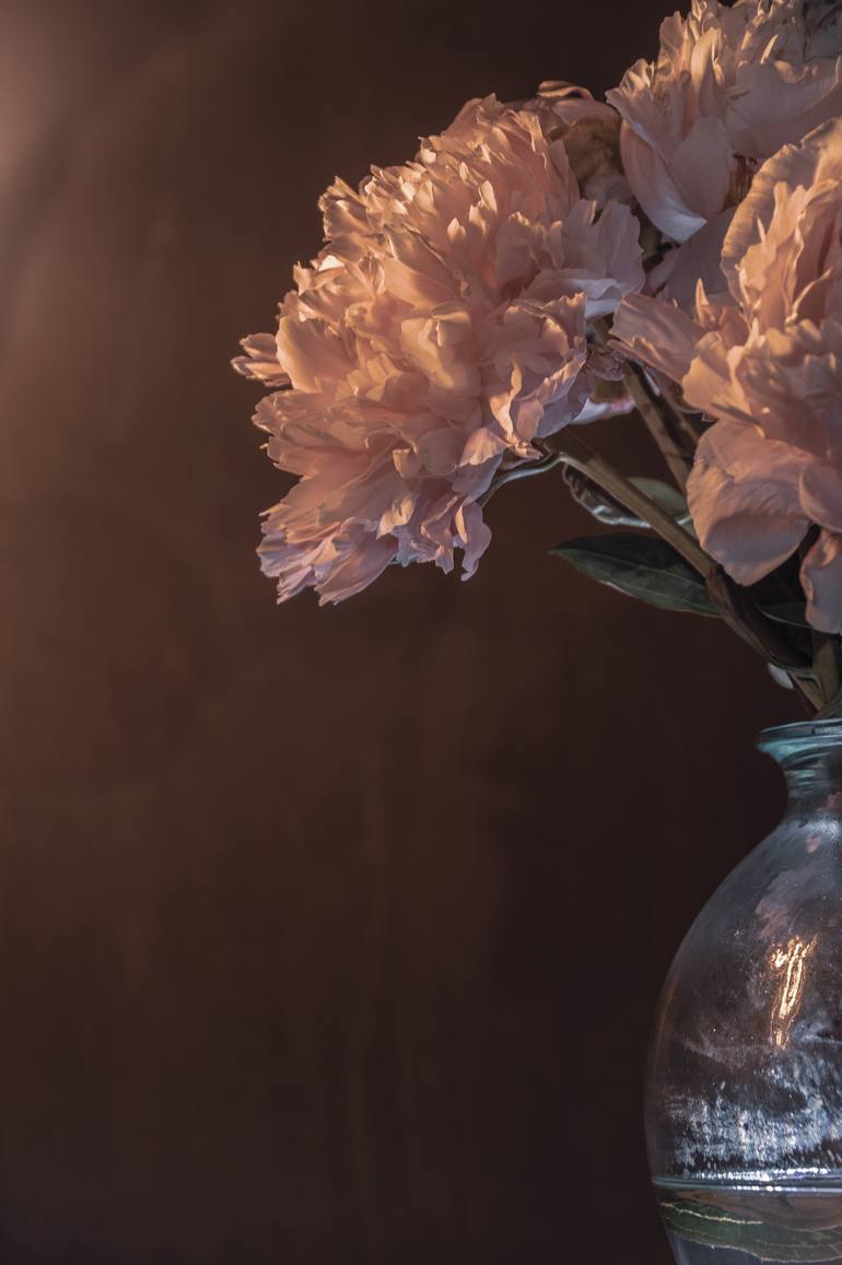 Original Floral Photography by Sarah Morton | Figurative Art on Paper | Peonies in a glass vase, study number 2 - Limited Edition of 5