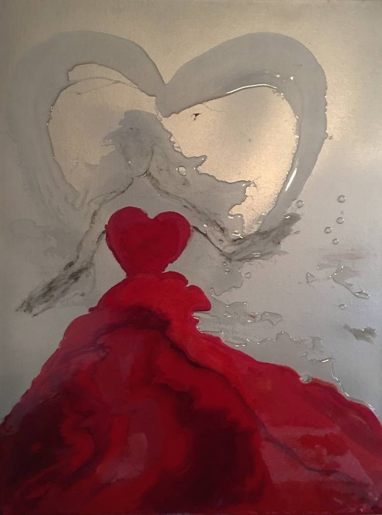 Valentines Day Liquid Vogue Painting by Caroline Jane Saatchi Art