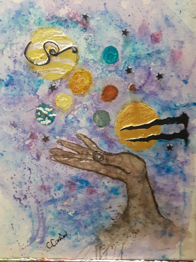 Original Abstract Fantasy Painting by Christine Corvin