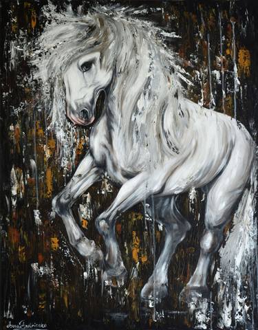 Print of Horse Paintings by Hanna Andriienko