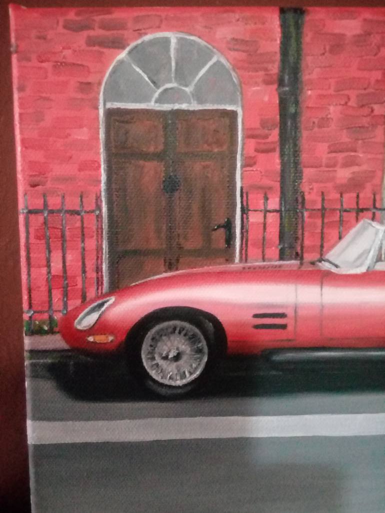 Original Art Deco Transportation Painting by Juan Hernandez