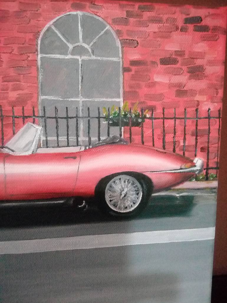 Original Art Deco Transportation Painting by Juan Hernandez