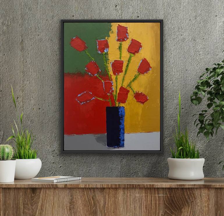 Original Abstract Botanic Painting by Laura Welshans