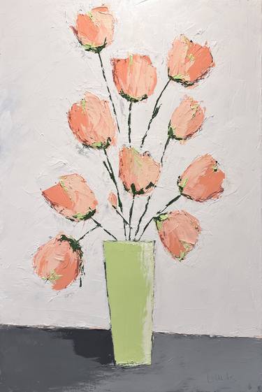 Original Abstract Floral Paintings by Laura Welshans