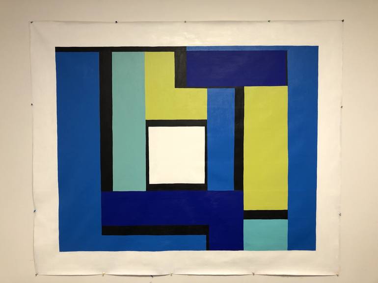 Original Abstract Geometric Painting by Laura Welshans