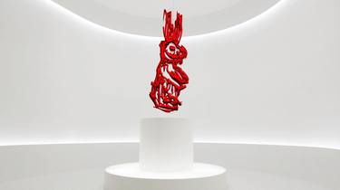 The Red Rabbit - Shiny Chrome Plastic Sculpture – Meetar thumb