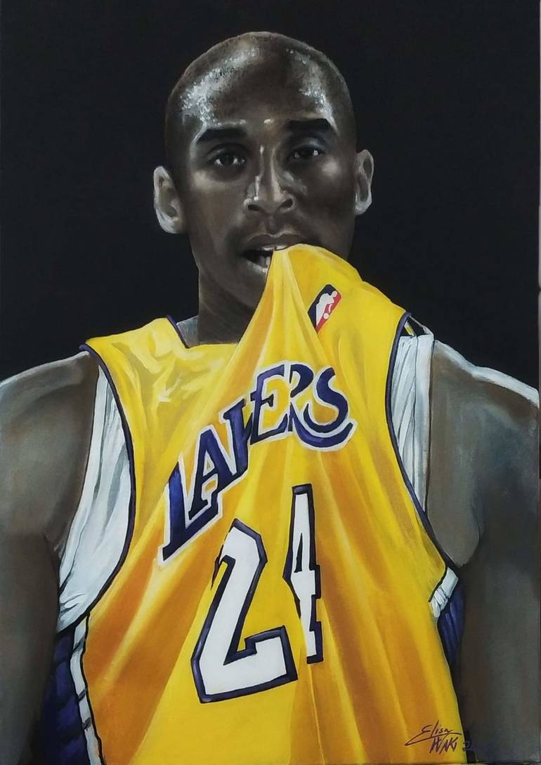 KOBE black mamba BRYANT Drawing by elisa niccolai | Saatchi Art