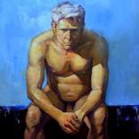 Nude Male Sitting by Alfred Colella