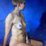 Female Nude in Blue by Alfred Colella