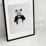 This funny Panda making heart with his hands (paws) was created in February 2016 with soft pastels, pastel pencils on the pastel paper A3 format (42 x 29,7 cm).
It was inteded to be as a gift for my husband for St. Valentine's day. But he's got a smaller version of the same image.
It can be a nice item for children's room, for panda's lovers or just for somebody who likes animals or black and white images.
It's coming unframed so I highly recommend to put it under the glass.