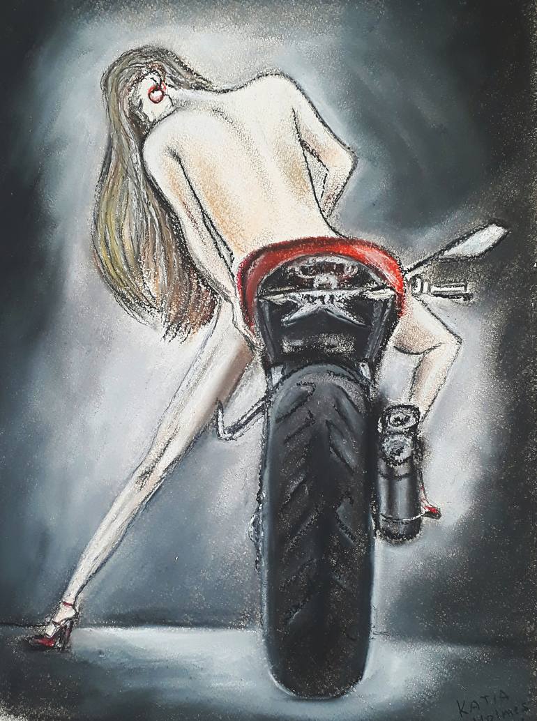 Sexy Biker Girl Print