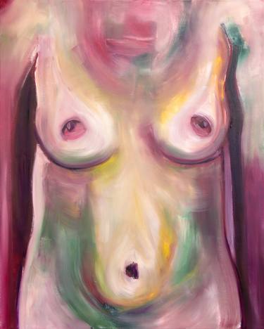 Original Expressionism Nude Painting by Adrienn Erdei