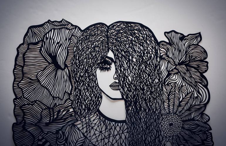 Original Modernism Women Drawing by Alina Georgieva