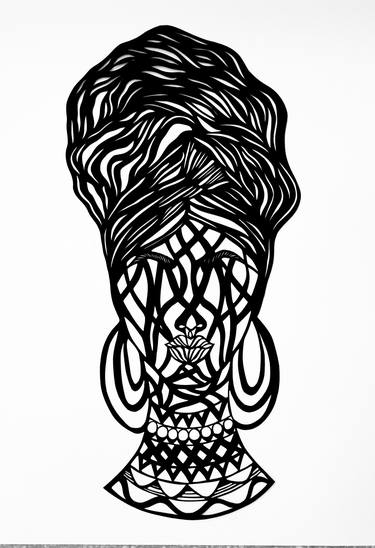 Papercut art "Turban" Hand cut paper by Alina Papercut thumb