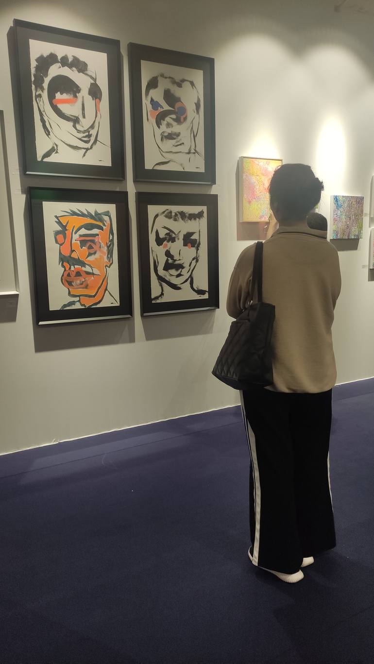 Original Abstract People Painting by Iker Garcia Barrenetxea