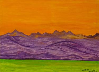 orange sky and purple mountains thumb