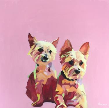 Print of Fine Art Dogs Paintings by Lisa Nance