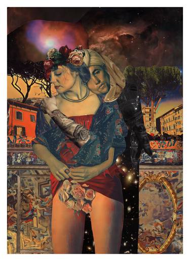 Original Surrealism Love Collage by Jennie Cave