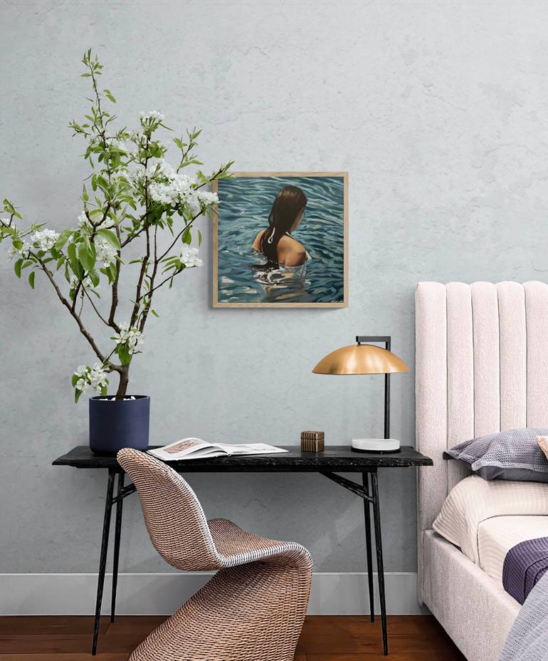 Original Figurative Beach Painting by Amanda Cameron