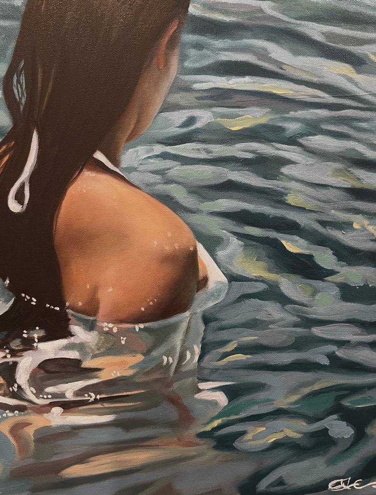 Original Figurative Beach Painting by Amanda Cameron