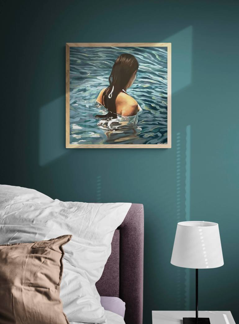 Original Figurative Beach Painting by Amanda Cameron