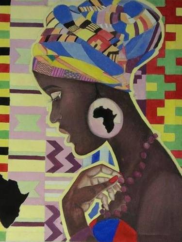Print of People Paintings by Mercy Nanyanga