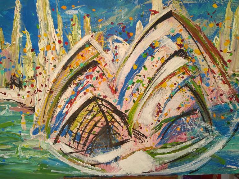 Original Abstract Expressionism Cities Painting by Silvina Vilar